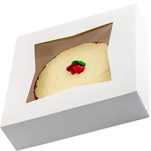 10-Inch White Bakery Box with Window - Package for Cake or Pie - 1 Pack