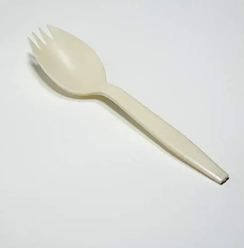 5.5" Medium Ivory White Eco-Friendly Plant-Based Sporks | Durable, Recyclable, BPA-Free