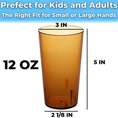 12 oz. Red Pebbled Plastic Tumblers, Set of 6 - Super Durable & Stackable Drinkware