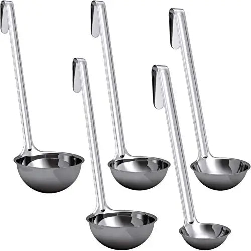 Super Sturdy Ergonomic Soup Ladles | Stainless Steel with Long Handle | Ideal for Stirring, Portioning, and Serving Soups, Chili, and Stew