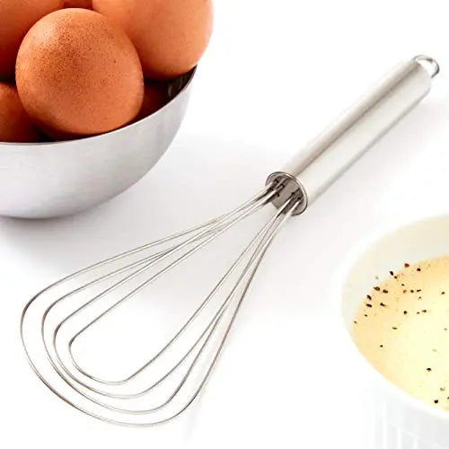 10" Stainless Steel Flat Whisk | Scratch-Resistant | Easy Clean | Kitchen Accessory