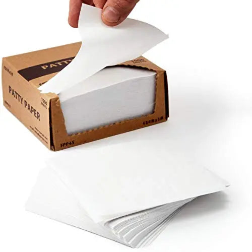 1000 Pack Hamburger Patty Paper - 4.75 x 5, Wax-Coated & Grease-Resistant for Juicy Burgers