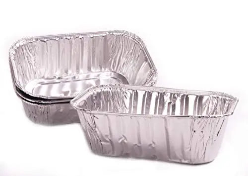 Disposable Aluminum Loaf Pans | 6x3.75 | 1 lb Capacity | 10-Pack with Lids