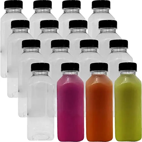 350ml Food-Grade PET Empty Bottles with Secure Black Lid - Ideal for Juices, Sauces, and Smoothies
