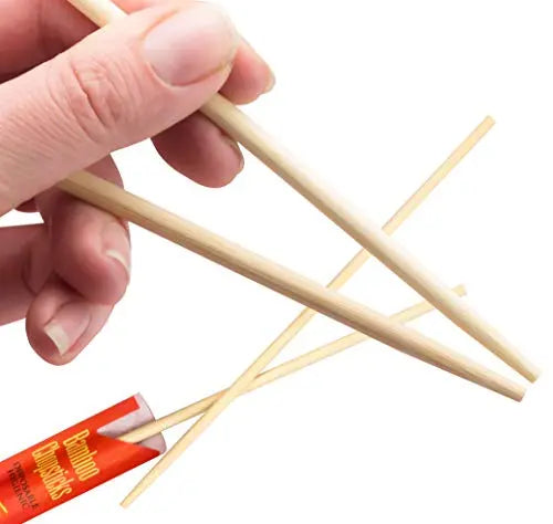 9'' Bamboo Chopsticks, 100 Pack - Eco-Friendly, Smooth, Splinter-Free, Individually Wrapped