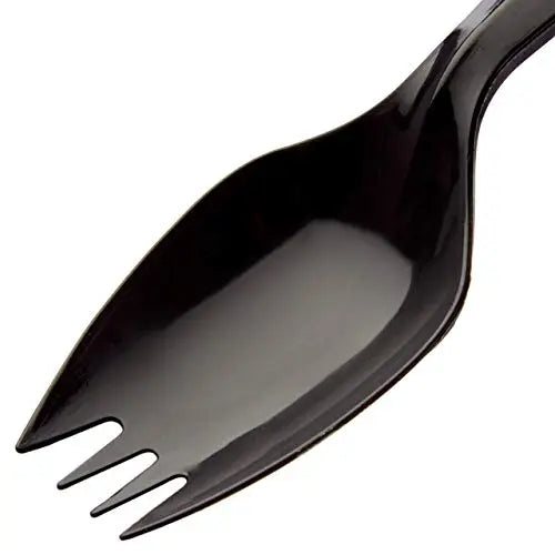 BPA-Free Black Disposable Sporks | 50-Pack | 2-in-1 Durable Recyclable Utensils
