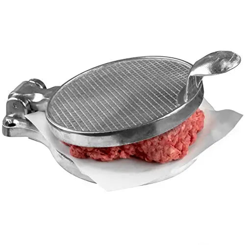 Nonstick Cast Aluminum Patty Press 4.5" - Silver, Commercial Grade Quality