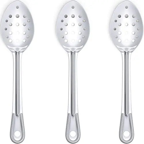 11-inch Stainless Steel Serving Spoon Set, Slotted and Perforated, Professional Grade