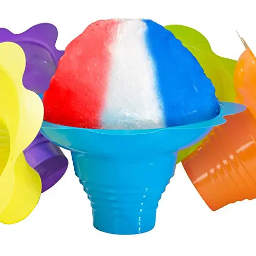 Ice Cream Cups - Bulk Packs (10/25/50/100) - Blue, Orange, Yellow, Green & Purple - Leakproof - Durable - 4oz