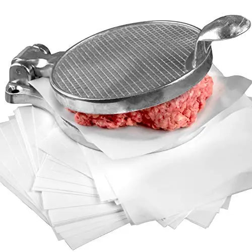 Cast Aluminum 4.5-Inch Burger Press with 1,000 Nonstick Patty Papers | Professional-Grade Hamburger Maker for Uniform, Quarter-Pound Patties