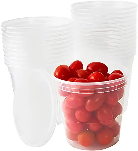 Heavy-Duty Clear Deli Containers with Lids - 8, 12, 16, 24 & 32 Oz Sizes - Microwave & Freezer Safe