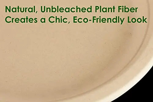 9-inch Biodegradable Plates | Kraft Brown | 25 Pack | Microwavable and Heat-Resistant
