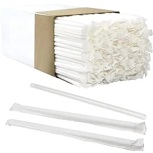 300-Pack Clear Premium Straws, 10.25"x 0.3", Individually Wrapped, BPA-Free, Strong & Durable
