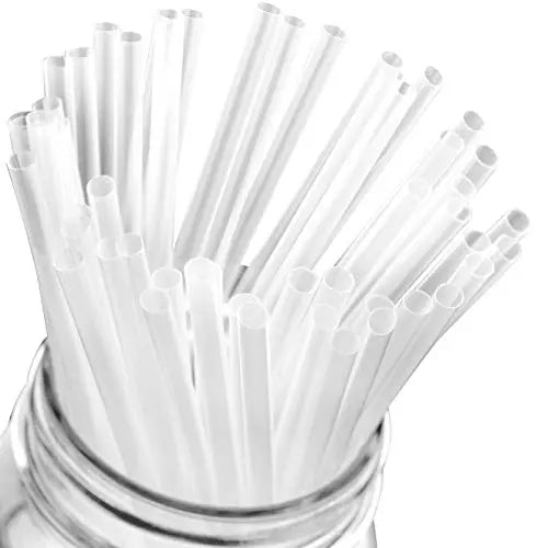 Clear/Opaque Cocktail Straws, 7.75" Length - 100, 250, 500 Packs - Perfect for Sipping Non-Frozen Beverages