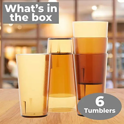 12 oz. Red Pebbled Plastic Tumblers, Set of 6 - Super Durable & Stackable Drinkware