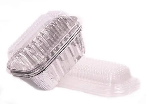 Disposable Aluminum Loaf Pans | 6x3.75 | 1 lb Capacity | 10-Pack with Lids