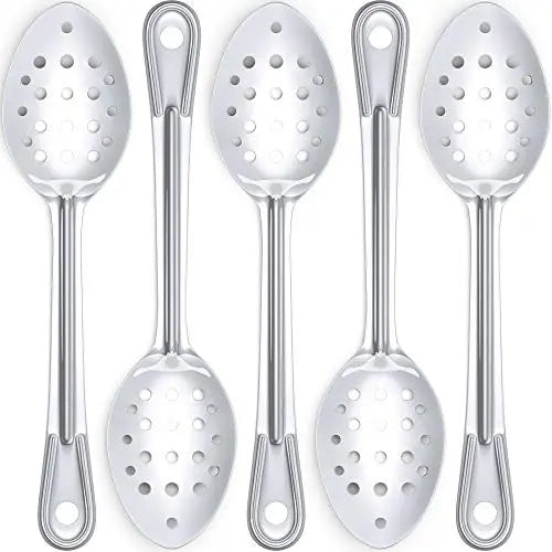 11-inch Stainless Steel Serving Spoon Set, Slotted and Perforated, Professional Grade
