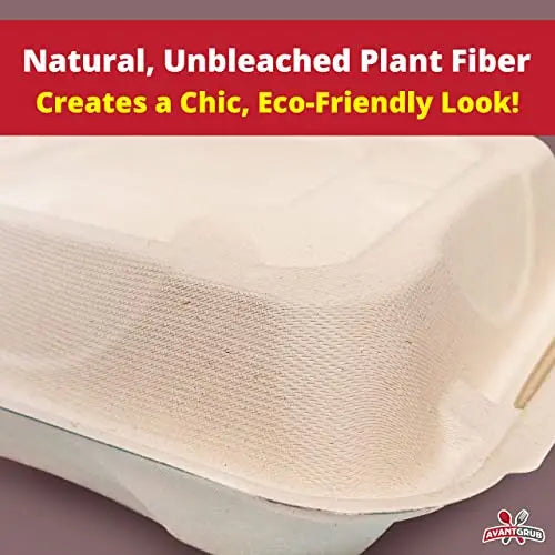 Eco-Friendly Kraft Takeout Boxes with Clamshell Lid - 9"x9"x3"