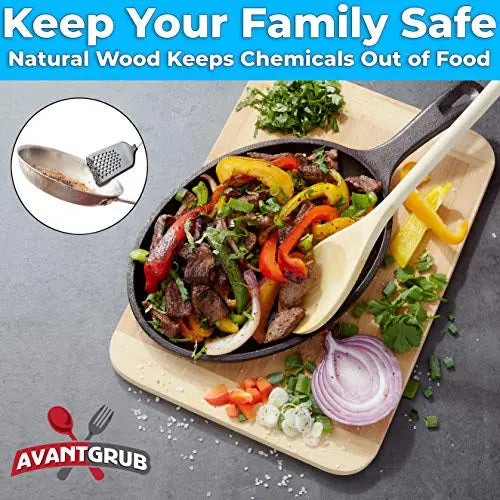 Multipack Natural Wooden Spoons - Durable, BPA-Free, Long-Handled - 3 Pack