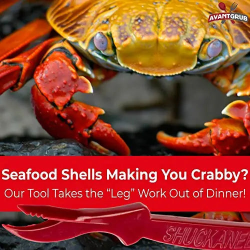Dark Red Shuckaneer Sheller - 2 Pack | 7.5" Seafood Cracker and Meat Picker | Perfect for Crab and Lobster