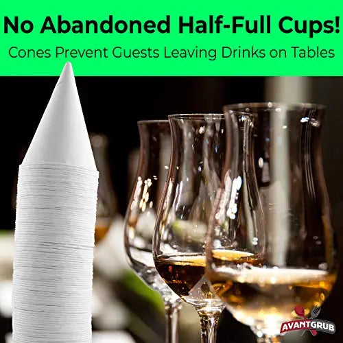 4.5oz Compostable White Paper Cone Cups - Ideal for Shaved Ice, Crafts, and Disposable Funnels