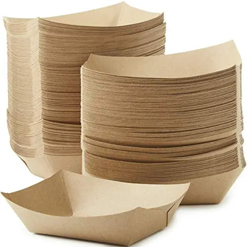 Large Kraft Paper Food Boats, 3 Lb Capacity, Biodegradable, 50 Pack