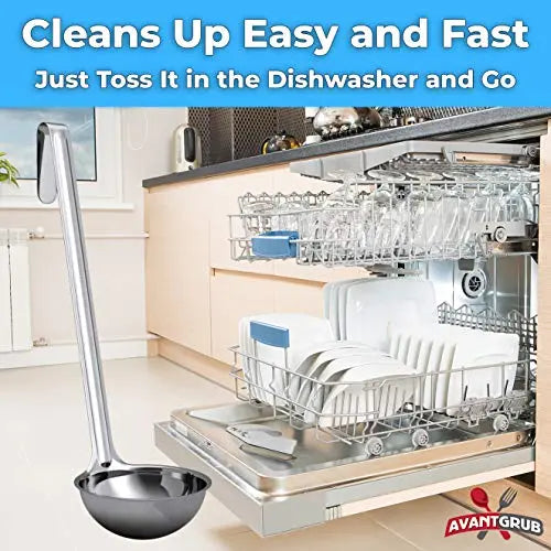 Super Sturdy Ergonomic Soup Ladles | Stainless Steel with Long Handle | Ideal for Stirring, Portioning, and Serving Soups, Chili, and Stew