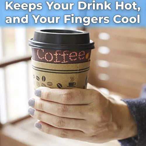 12 Oz Coffee Cup Set with Orange Print, Leak-Proof and Stylish, All-in-One Kit