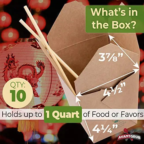 32oz Leak-Resistant Brown Chinese Takeout Boxes, Microwavable, Recyclable, Perfect for Meal Prep