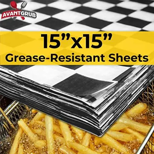Extra Large Grease-Resistant Sandwich Liners | 15x15 Inch Microwave-Safe Wax Paper Deli Wraps | 300-Pack for Restaurants, BBQs, and Events