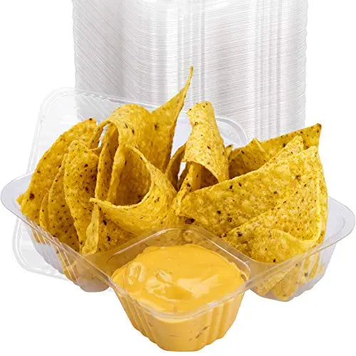 5x6 Inch Clear Plastic Tray 100 Pack - Small Anti-Spill, Durable Nacho Serving Trays