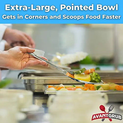 11-inch Stainless Steel Serving Spoon Set, Slotted and Perforated, Professional Grade