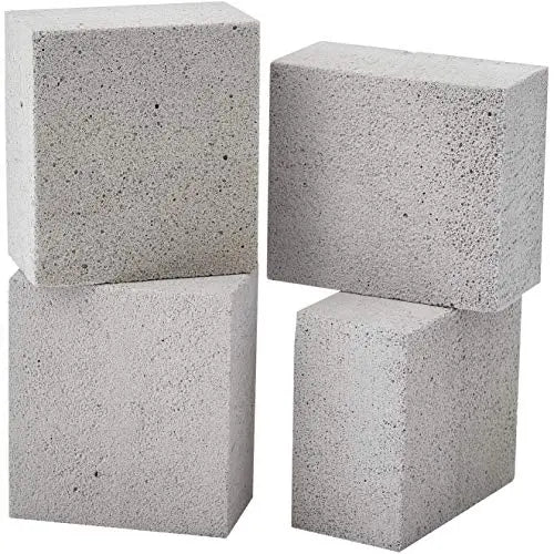 Non-Toxic Chemical-Free Grey Grill Brick 4-Pack | Reusable BBQ Cleaning Blocks for Flattops, Grills, and Smokers