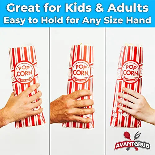 Leak-Resistant Red & White Popcorn Bags, 2oz Capacity