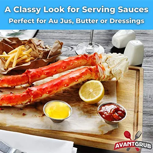 Stainless Steel Sauce Cup Set - Small Size, Bulk Pack - Perfect for Condiments, Spices, and Sides