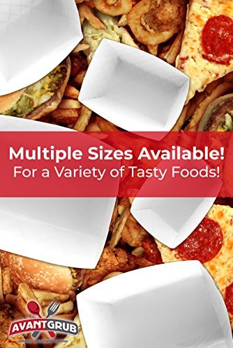 0.5lb Red & White Paper Food Tray - Pack of 200, Grease Resistant, Ideal for Restaurants & Events