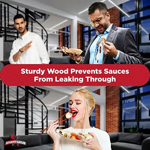 Extra Large 10" Natural Wood Sushi Boat: Biodegradable and Eco-Friendly