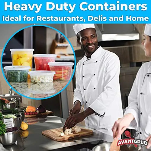 Heavy-Duty Clear Deli Containers with Lids - 8, 12, 16, 24 & 32 Oz Sizes - Microwave & Freezer Safe