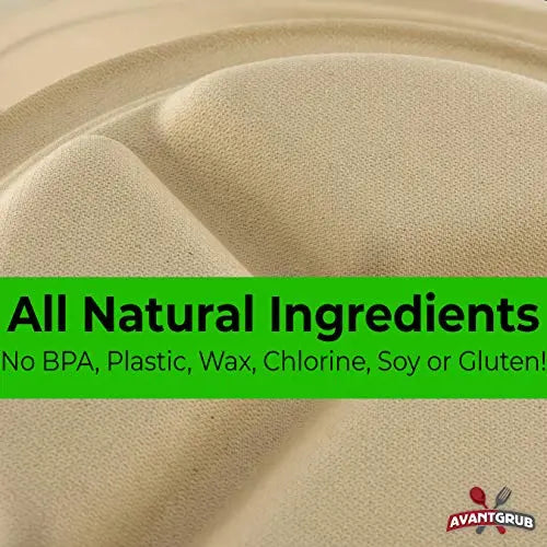 Eco-friendly 9" Brown Kraft Compartment Plates - Biodegradable, All Natural, Compostable