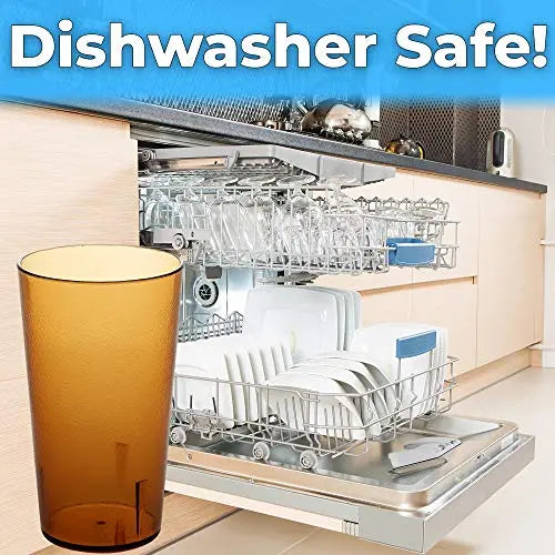 12 oz. Red Pebbled Plastic Tumblers, Set of 6 - Super Durable & Stackable Drinkware