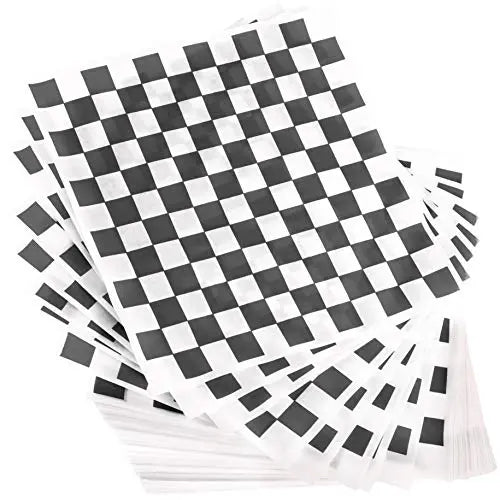 Grease-Resistant, 12x12" Microwave-Safe Checkered Deli Paper Sheets (300-Pack) – Available in Red, Blue, Black, Green