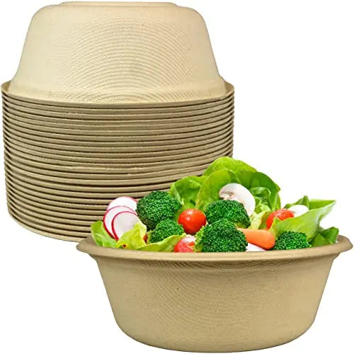 Biodegradable Kraft Bowls, 11.5 Oz, 25 Pack - Durable, Microwave Safe, and Environment Friendly