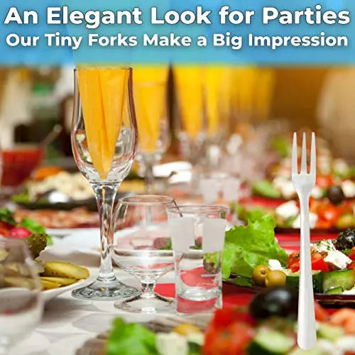 Elegant Stainless Steel Mini Cocktail Forks | Set of 5⅝-Inch Tasting Utensils for Appetizers and Seafood