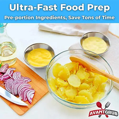 Stainless Steel Sauce Cup Set - Small Size, Bulk Pack - Perfect for Condiments, Spices, and Sides