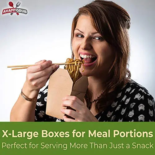 32oz Leak-Resistant Brown Chinese Takeout Boxes, Microwavable, Recyclable, Perfect for Meal Prep