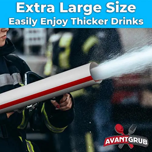 Jumbo Sized Red & White Striped Drinking Straws - 7-3/4" x 5/16" - Packs of 300/600