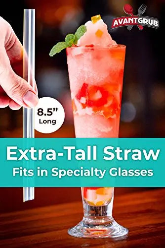 Extra Wide 8.5-inch Straws with Pointy End for Bubble Tea and Milkshakes - 100 Pack Assorted Stripes