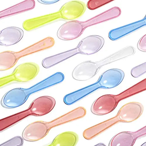 3" Neon Taster Spoons in Multicolor - Small, Durable and Disposable