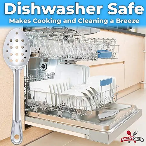 11-inch Stainless Steel Serving Spoon Set, Slotted and Perforated, Professional Grade