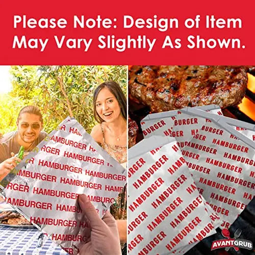 Leak-Proof BBQ Foil Bags - BPA-Free, 6"x6.5"x1" - Ideal for Grilling Big, Juicy Hamburgers